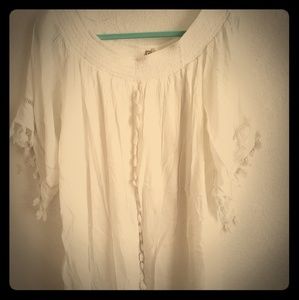 Red Camel Off The Shoulder White Dress